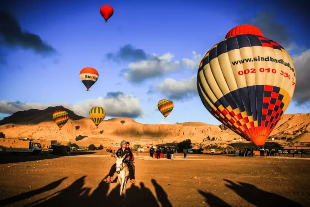 Take a hot air balloon ride on Luxor air tour