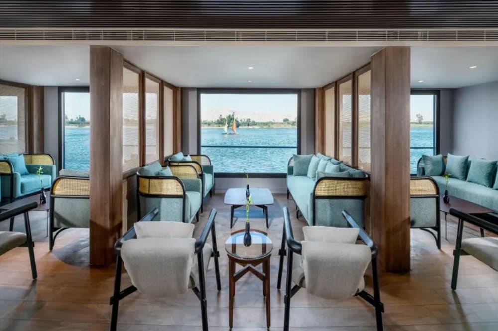 Peaceful relaxation deck on a luxury Nile cruise