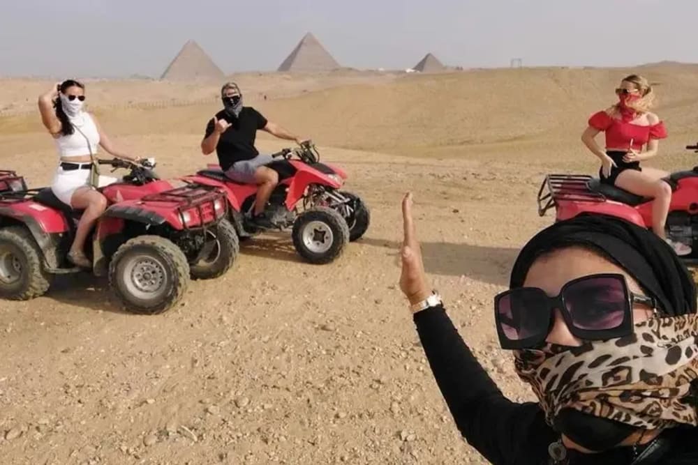 Giza Pyramids desert safari quad bike experience
