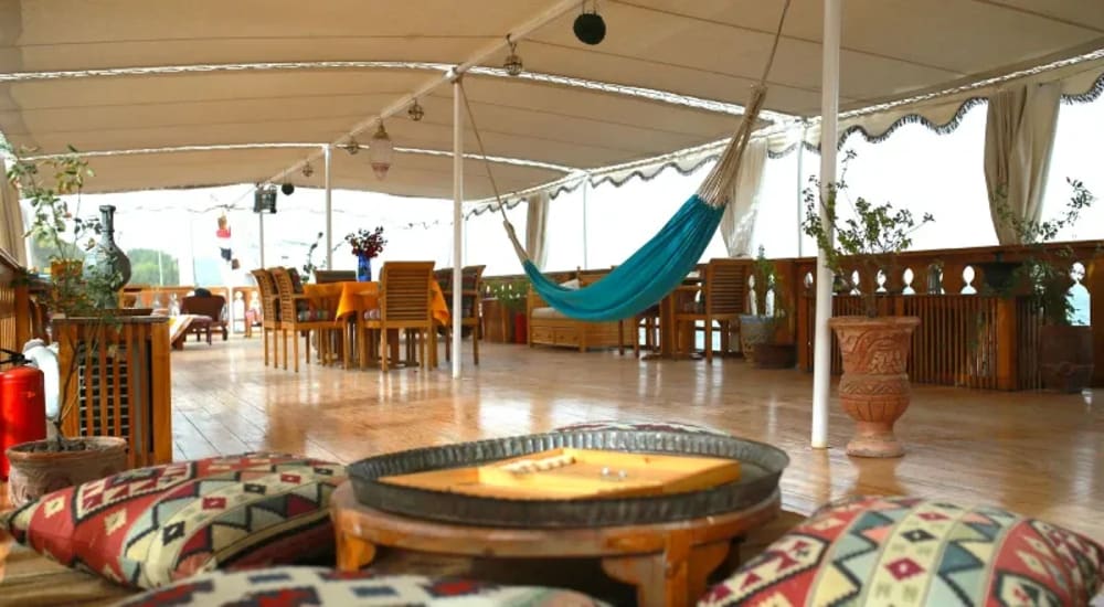 Relaxation lounge onboard Orient Dahabiya Nile Cruise