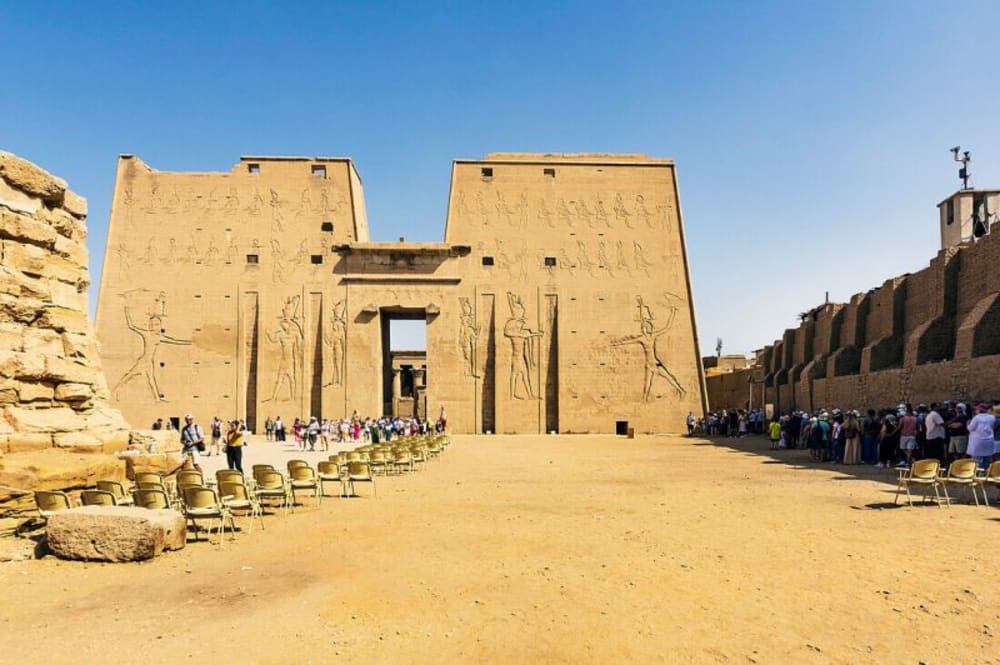 The impressive Temple of Edfu on the Nile 