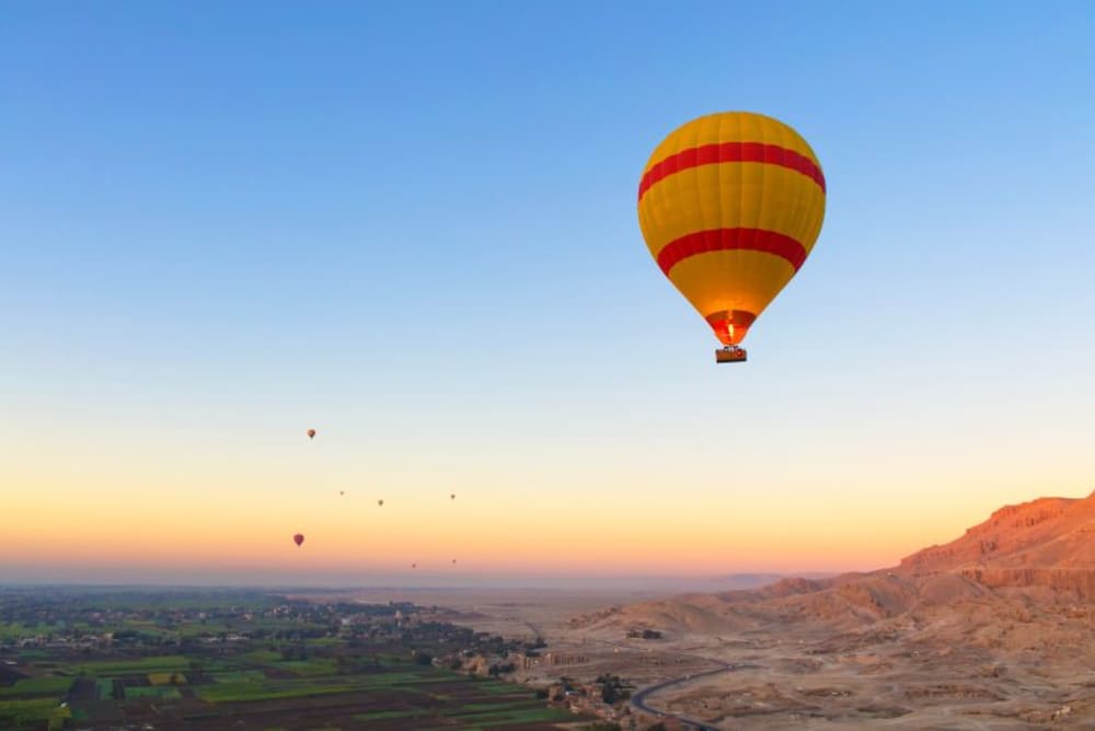 Experience a hot air balloon ride on Luxor day trip