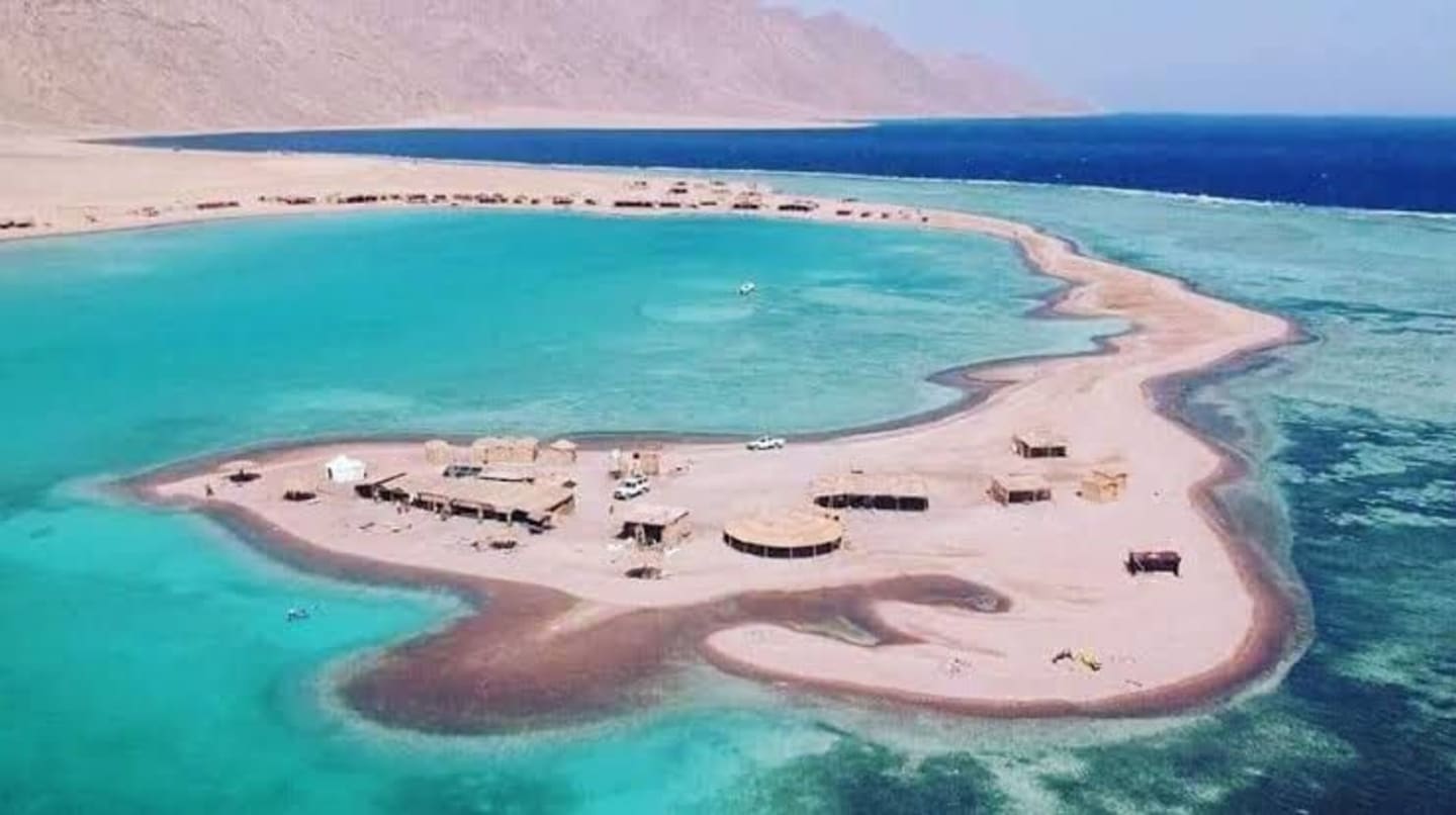 Blue Lagoon Dahab with turquoise water and sandy beach