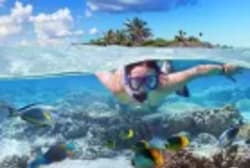 Snorkeling in crystal clear waters at Giftun Island