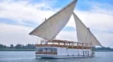 Traditional Dahabiya Sailing on the Nile River
