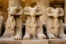 Karnak Temple complex in Luxor with massive ancient columns