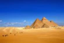 Great Pyramids of Giza featured in the 23 Days Middle East Travel Package: Morocco, Egypt, Jordan, and Dubai.