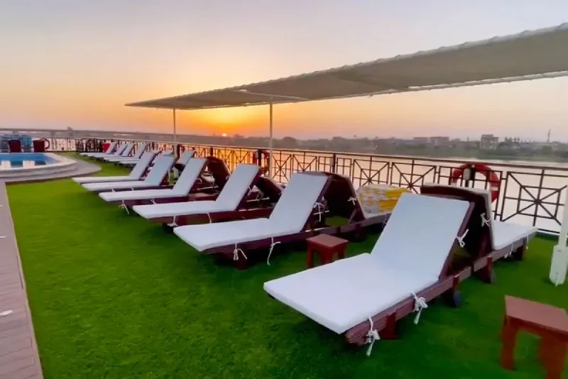 Royal Beau Rivage Cruise relaxing sundeck with panoramic Nile views