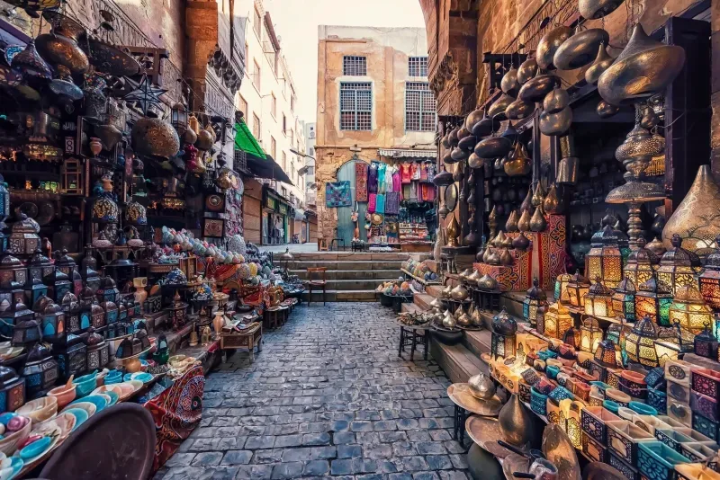 Khan El Khalili Bazaar visit during the 5 Days Cairo Dubai and Salalah Tour