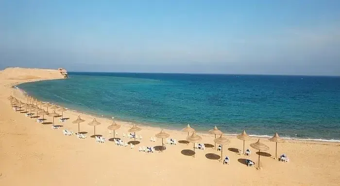 Enjoying Red Sea beach on Ain El Sokhna day tour