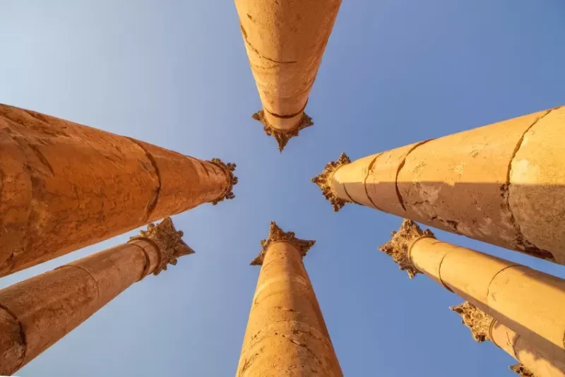 Columns of the Temple of Artemis at Jerash in Jerash City Jordan and Egypt Tour: Explore Jordan and Egypt in 08 Days
