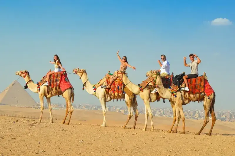 Giza Pyramids sunset camel ride experience