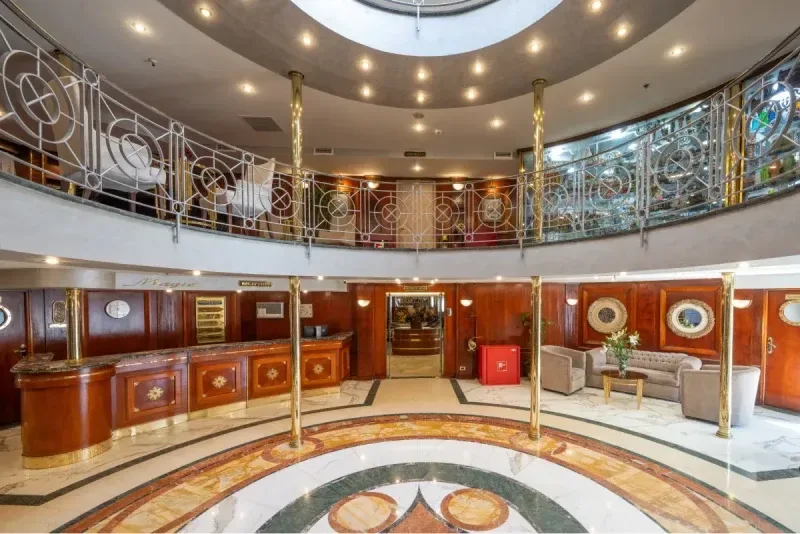 Magic I Nile Cruise stylish reception lobby onboard the Nile cruise