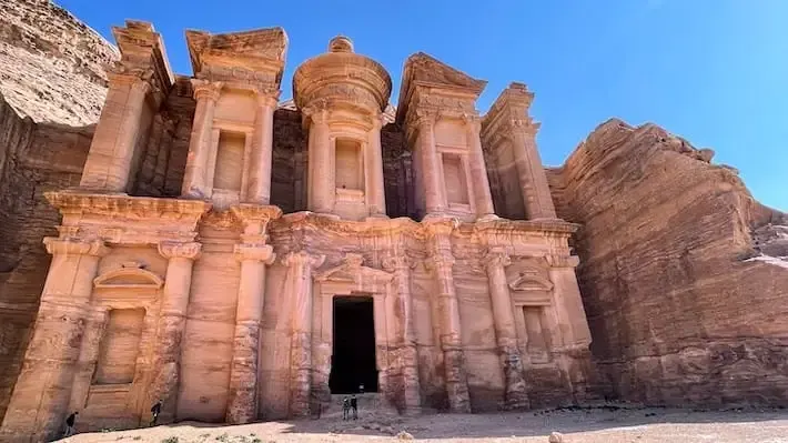 Petra’s Treasury in Jordan on the 19-day Middle East Tour Package.