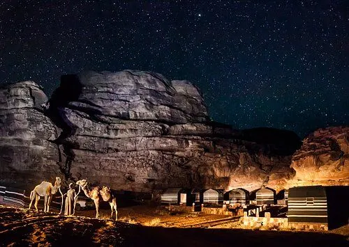 Experience the beauty of Wadi Rum desert landscapes under the stars on your Egypt and Jordan travel adventure.
