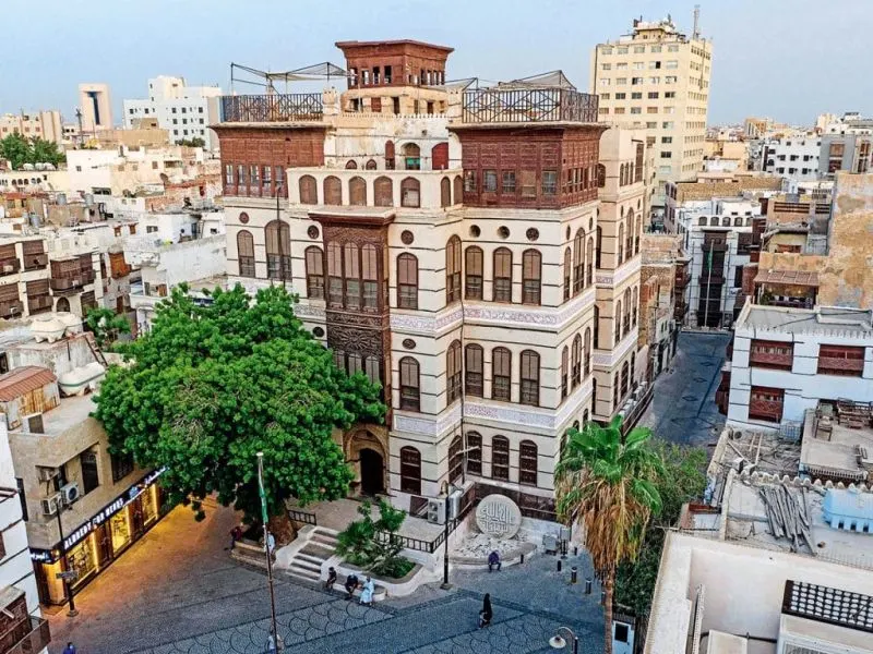 Experience the charm of Al-Balad in Jeddah during your 15-day Saudi Arabia and Egypt Tour Package.
