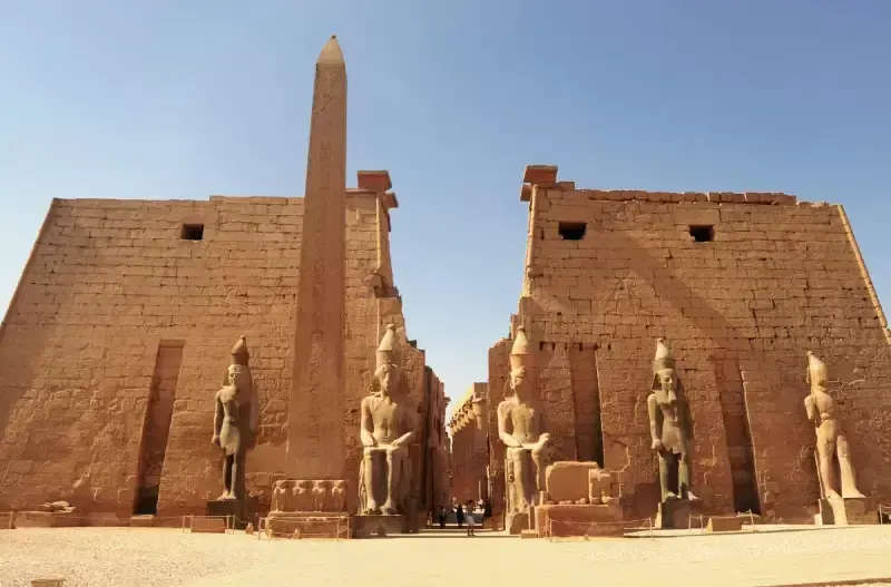 Visit the illuminated Luxor Temple on an unforgettable 11-day Egypt and Morocco Tours experience.