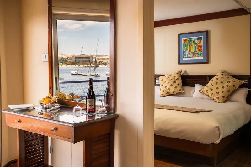 Kira Nile Cruise suite cabin with Nile view