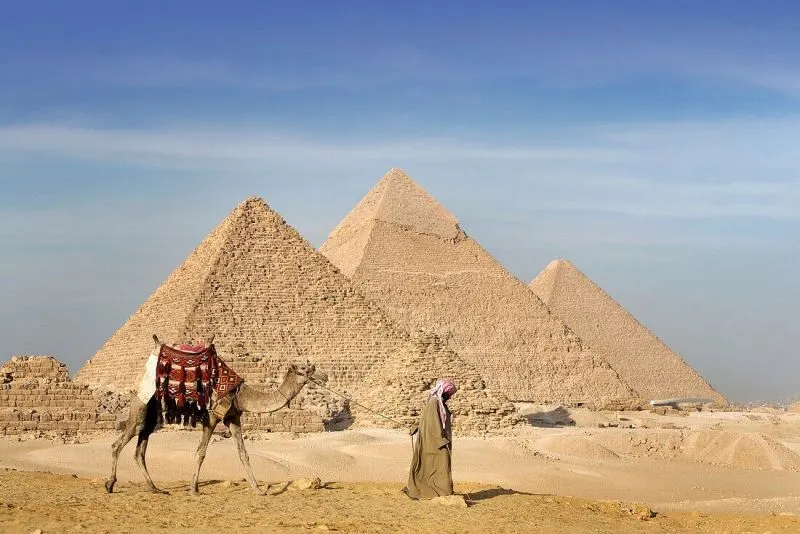 The Giza Pyramids on the 12-day Egypt Tour, part of the 12 Days Egypt Vacation Packages