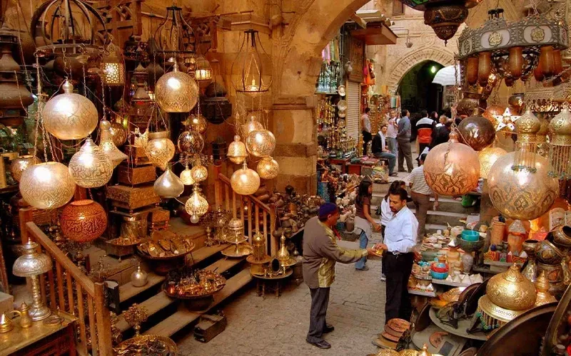 Wander through the bustling Khan El Khalili Bazaar during your 8 Days Cairo and Nile Cruise.