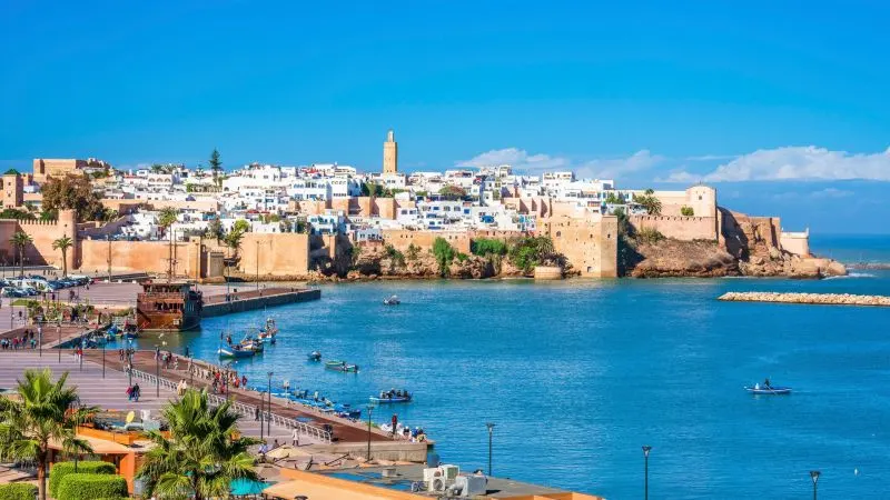 Rabat city views featuring historic architecture and coastal scenery