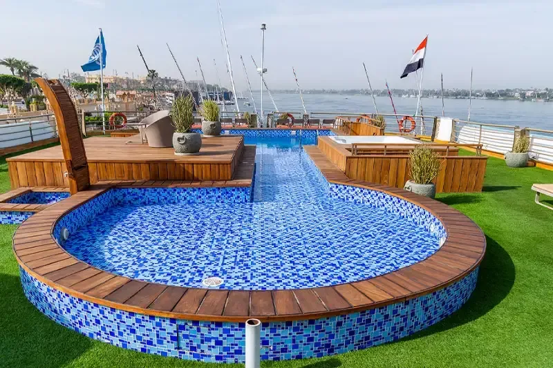 Relaxing pool aboard luxury cruise