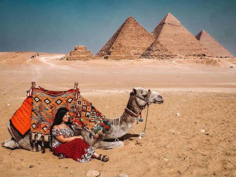 Giza Pyramids  Day trip to the Giza Pyramids with panoramic views of Khufu, Khafre, and Menkaure
