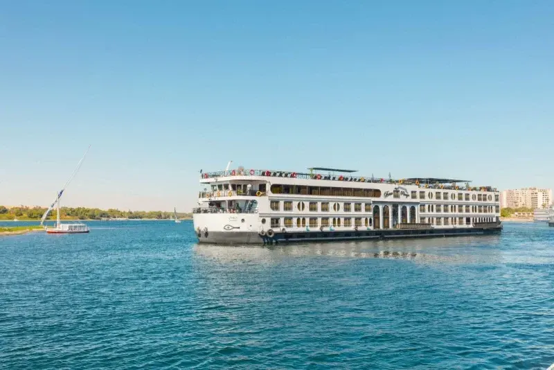 Royal Beau Rivage Cruise sailing on the Nile River between Luxor and Aswan