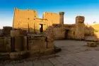 Edfu Temple and statue of Horus seen during Esplanade Nile Cruise excursion