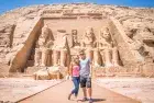 Travelers visiting the historic Abu Simbel Temple near Aswan, Egypt