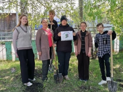 В Колташево посадили памятные деревья и кустарники