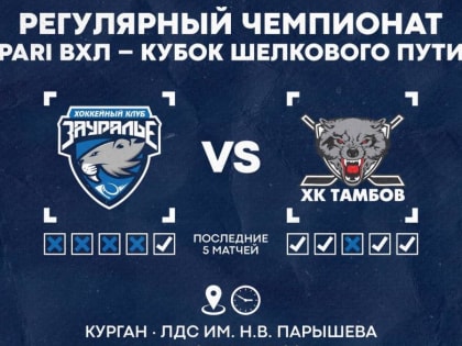 Курганские хоккеисты выйдут на лёд против тамбовского хоккейного клуба «ХК Тамбов»