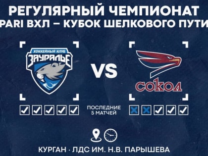 Курганские хоккеисты выйдут на лёд против красноярского «Сокола»