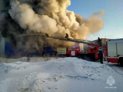 Сегодня утром в Кургане произошел крупный пожар