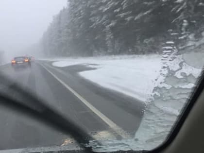 На границе Курганской области выпал снег