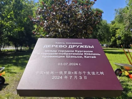 В горсаду Кургана посадили яблоню в знак дружбы с китайским городом Юйлинь