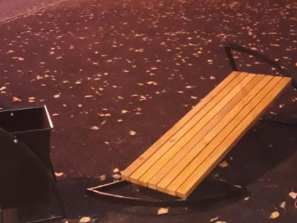 В Парке Победы сломали лавочку