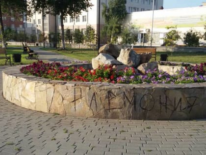 «Санитарный патруль» выявил хулиганские надписи на стенах домов