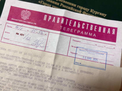 Валентина Матвиенко поздравила курганцев с присвоением почётного звания «Город трудовой доблести»