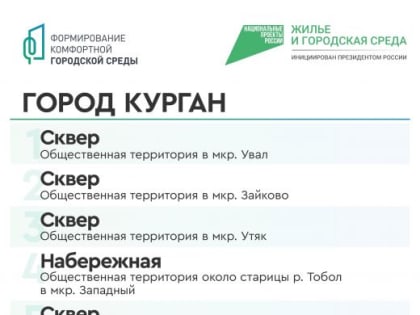 Названы общественные территории Курганской области, за которые можно будет проголосовать на Всероссийском голосовании