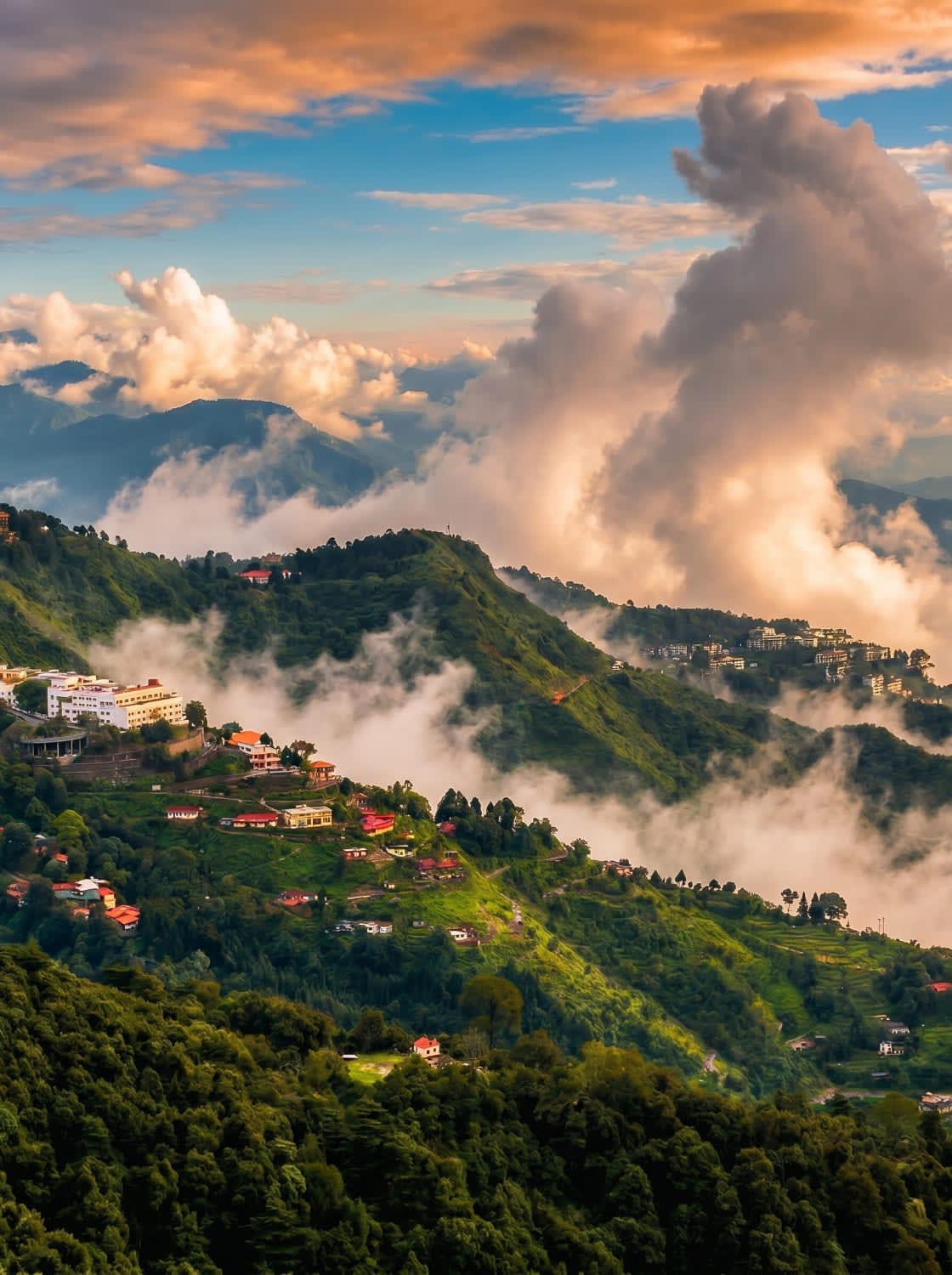 Evening View from Mussoorie Hills