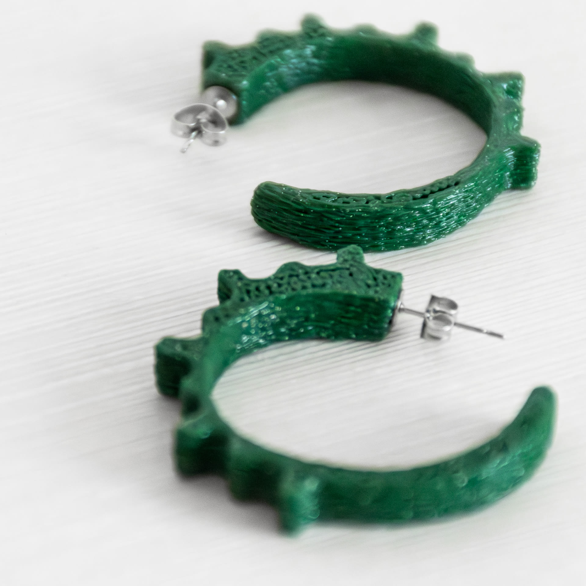 Luzerna hoops. Dark green color. Luzerna hoops. Dark green color.