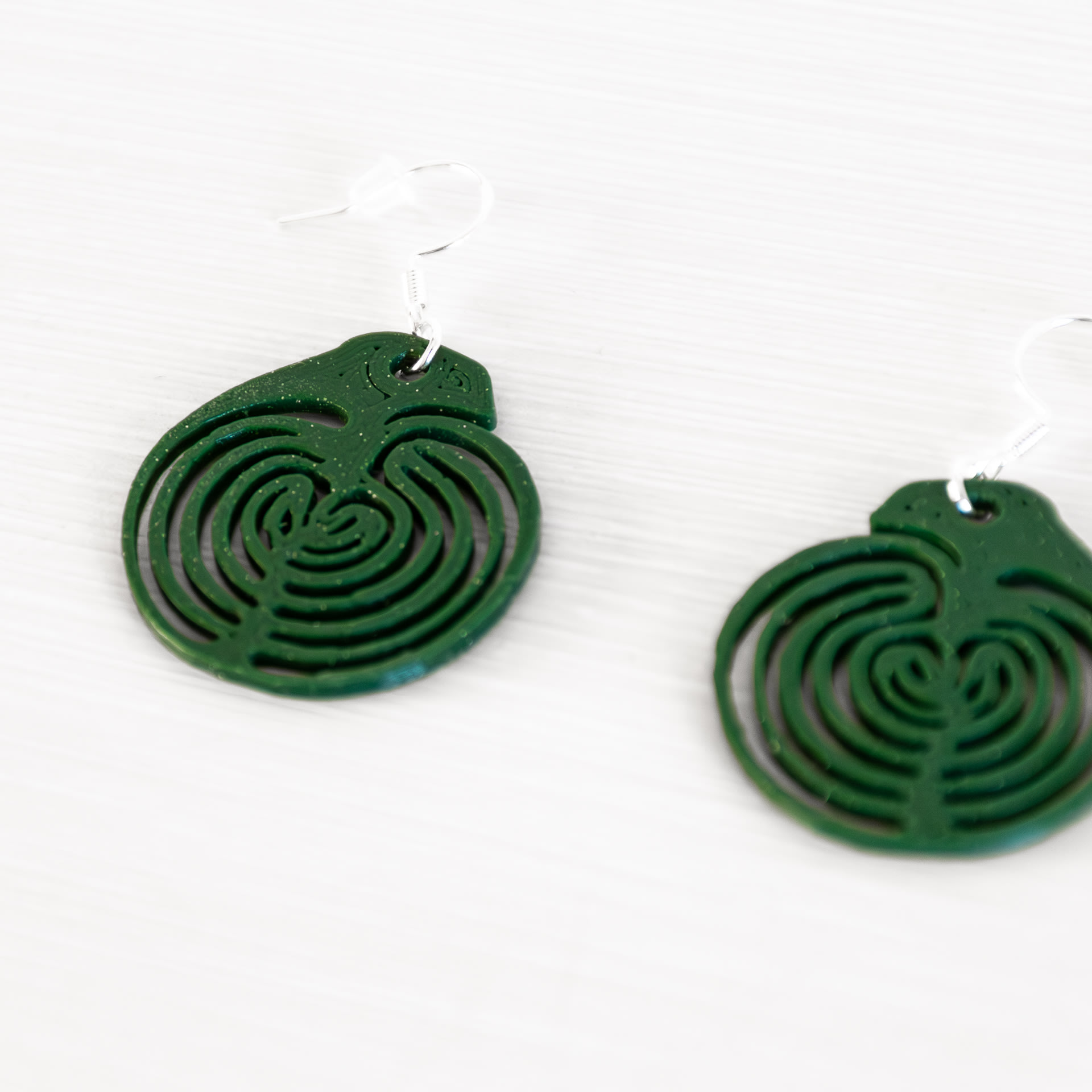 Trebia earrings. Dark green color. Trebia earrings. Dark green color.
