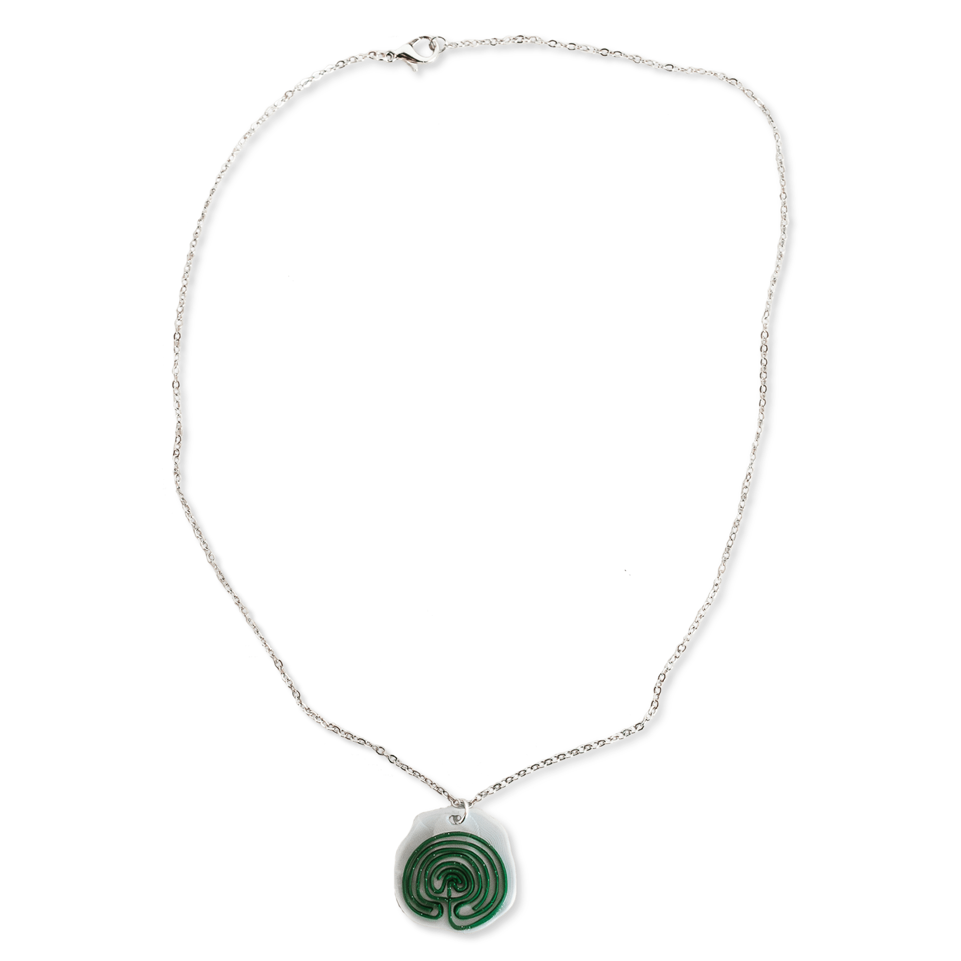 Pedralúa Necklace. Dark green and white gold color Pedralúa Necklace. Dark green and white gold color
