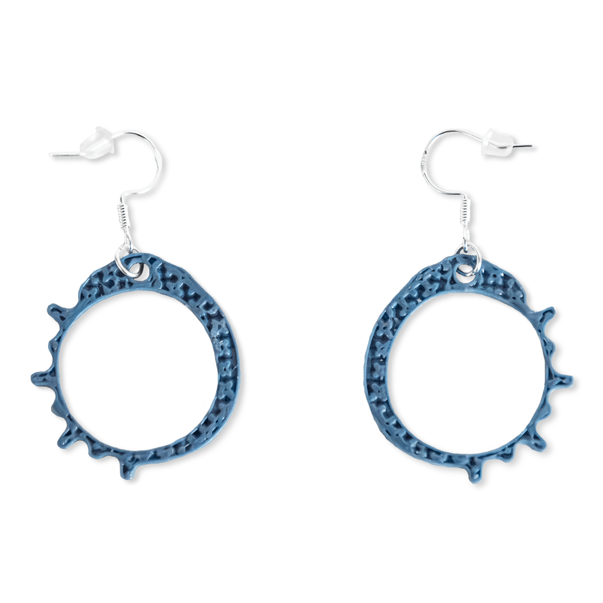 Luzerna earrings. Silver-blue color. Luzerna earrings. Silver-blue color.