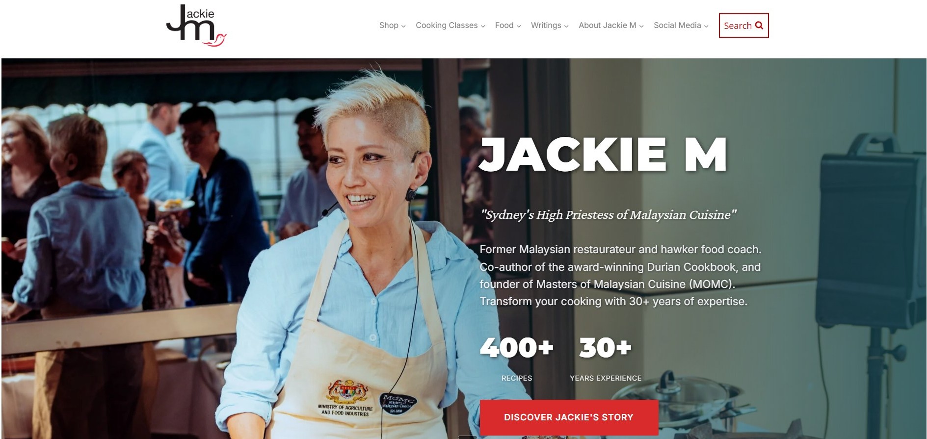 Jackie M Website Homepage