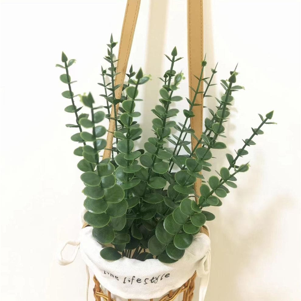 [1 TANGKAI] Artificial Flocking Eucalyptus / Daun Palsu Hijau Dekorasi Florist