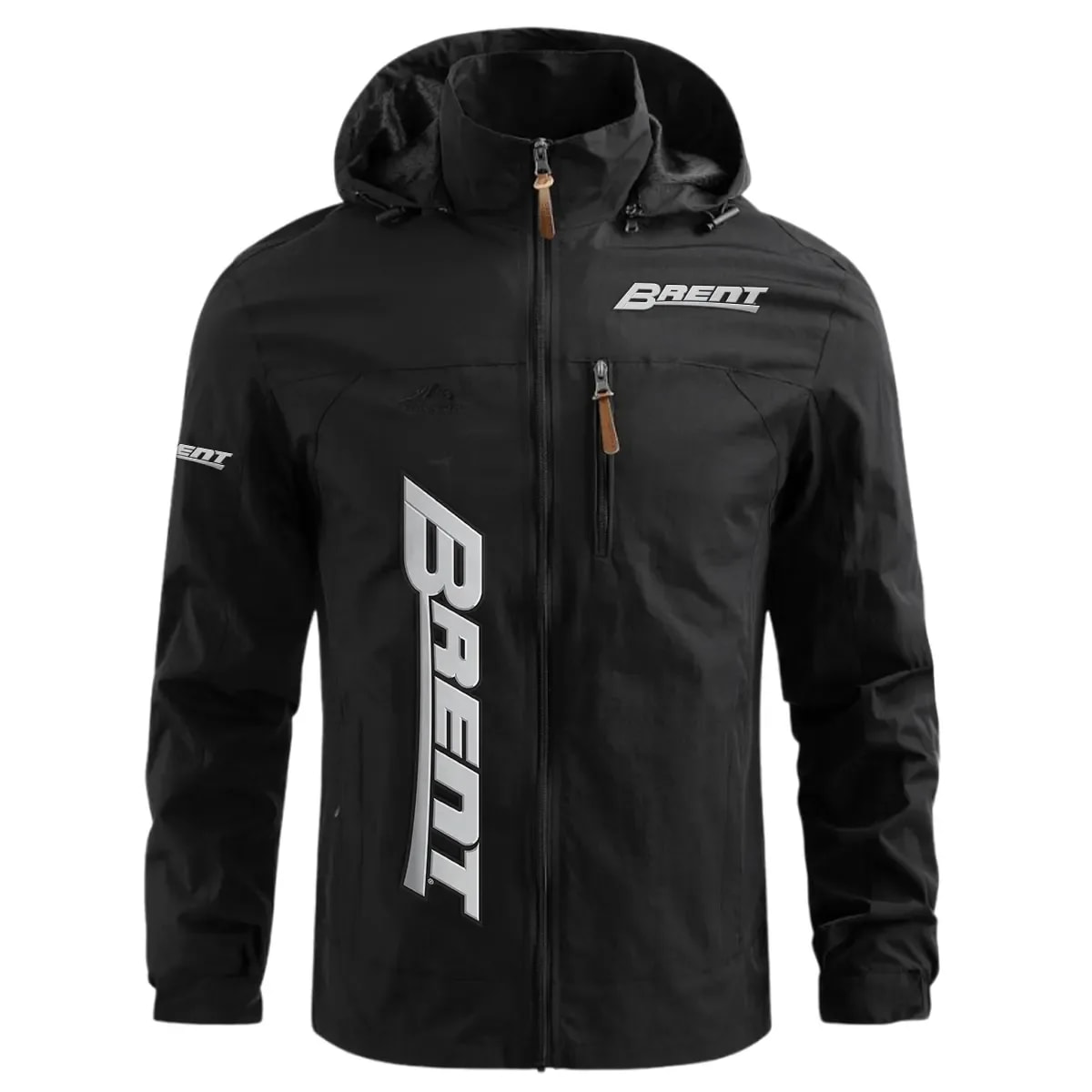 Brent Exclusive Logo Waterproof Windbreaker Outdoor Jacket Detachable Hood