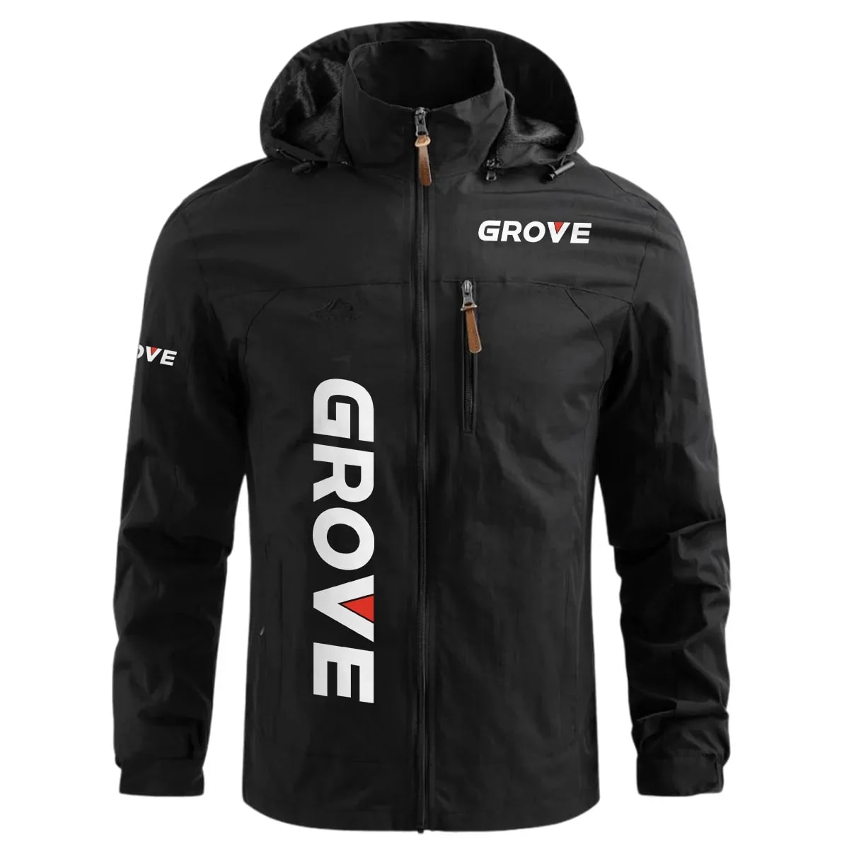 Grove Exclusive Logo Waterproof Windbreaker Outdoor Jacket Detachable Hood