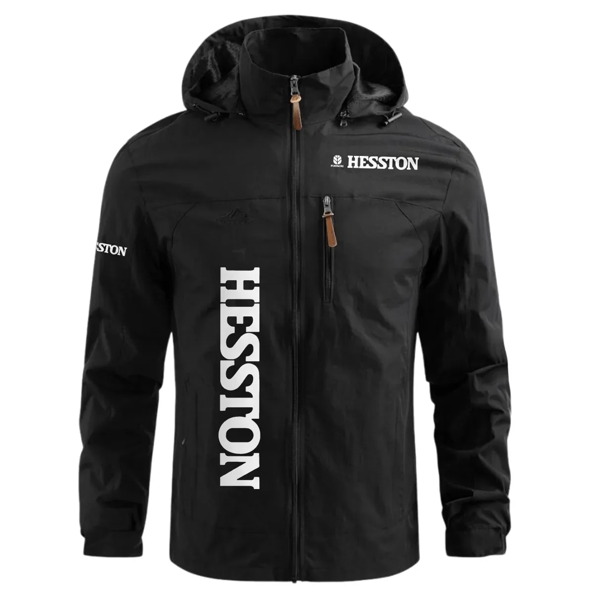 Hesston Exclusive Logo Waterproof Windbreaker Outdoor Jacket Detachable Hood